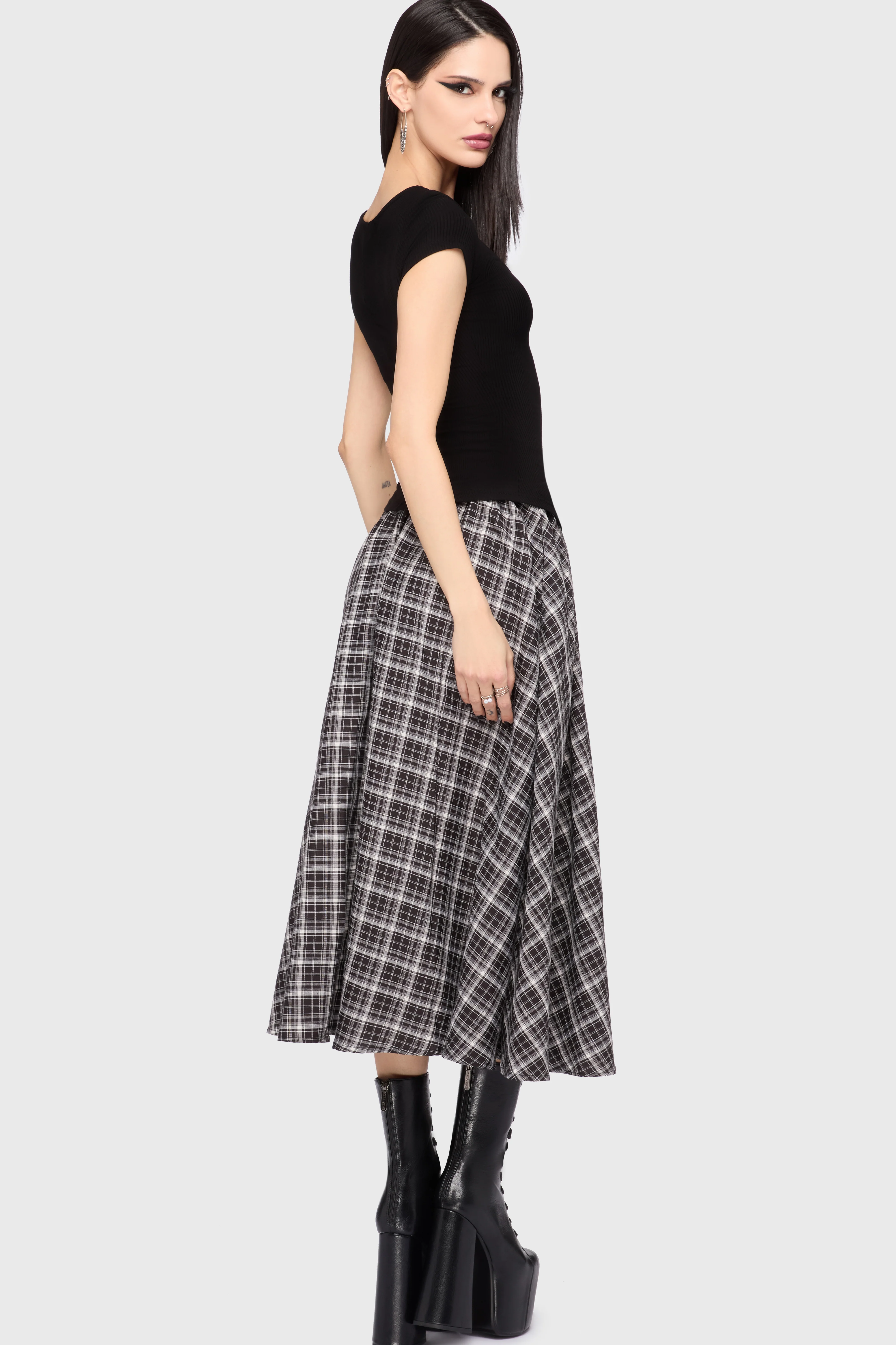 Chapel Blessing Plaid Midi Skirt - Image 3