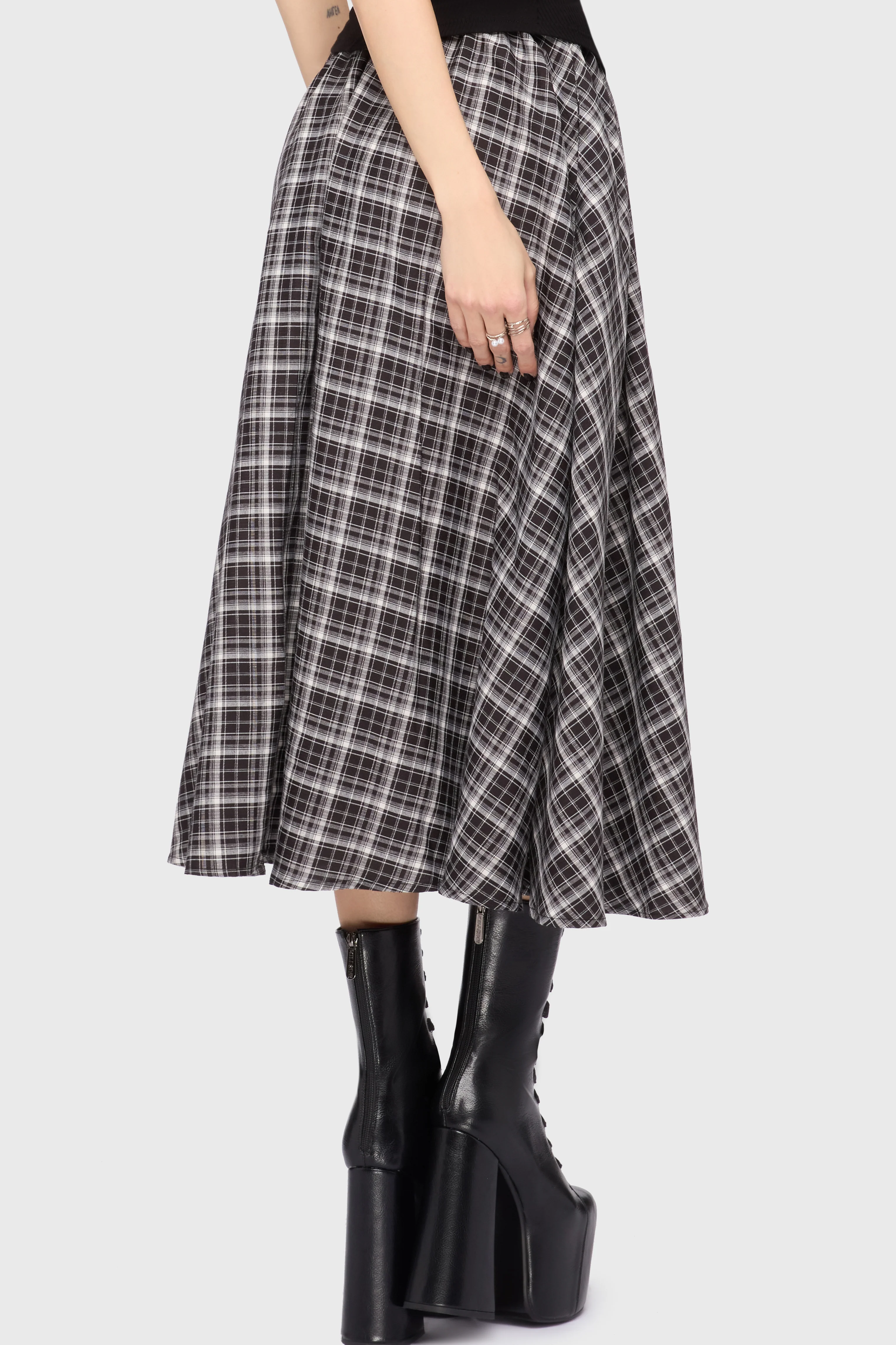 Chapel Blessing Plaid Midi Skirt - Image 4
