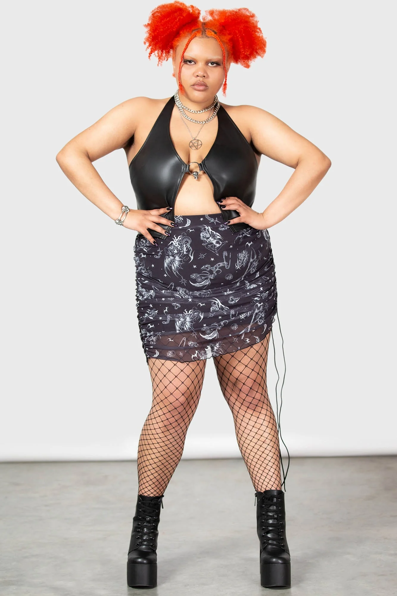 Dazed Skull Mini Skirt [PLUS] - Image 3