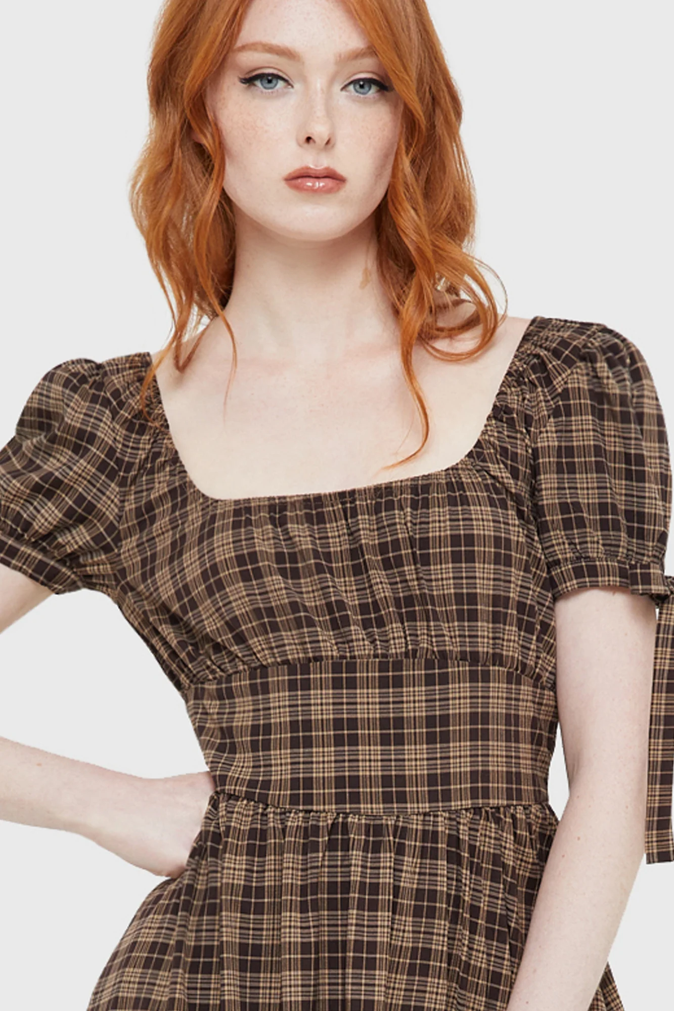 Grim Gretchen Dress [BROWN TARTAN] - Image 2