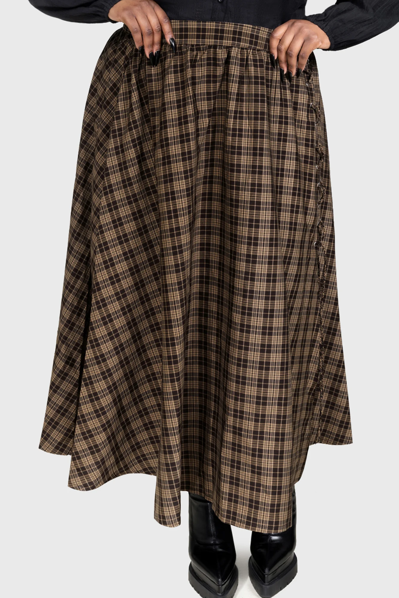Haven Hollow Skirt [BROWN TARTAN] - Image 8