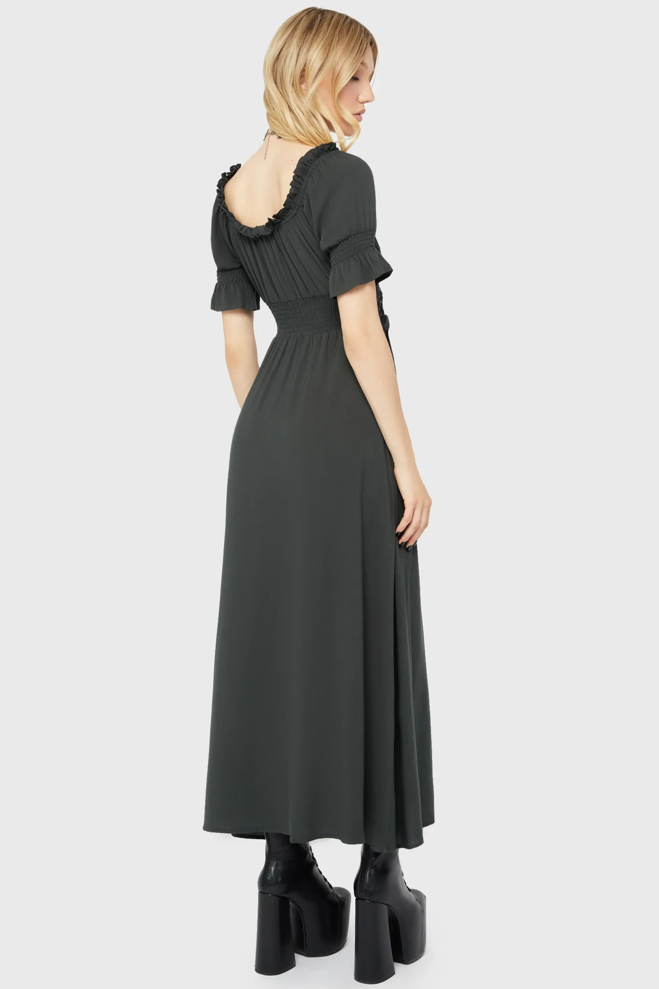 Jocasta Maxi Dress Short Sleeve [GREEN] - Image 5