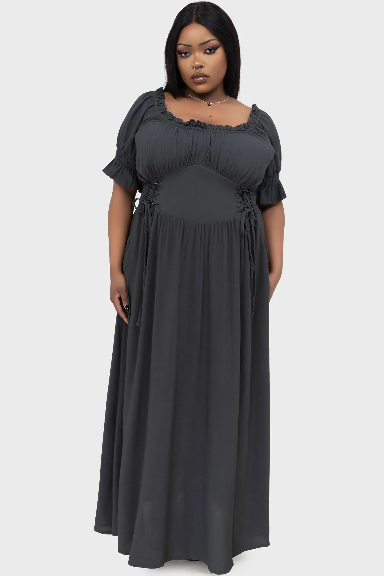Jocasta Maxi Dress Short Sleeve [GREEN] - Image 6