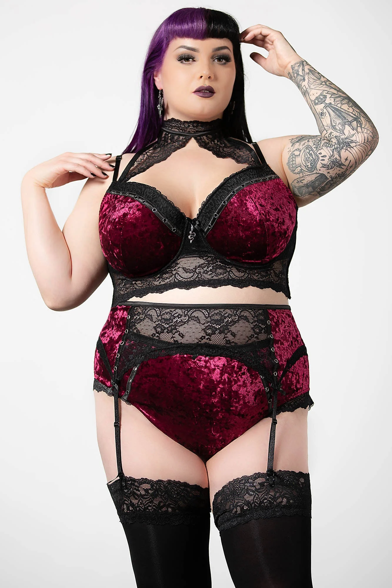 Mercy Lace Garter Belt [BLOOD] [PLUS] - Image 4
