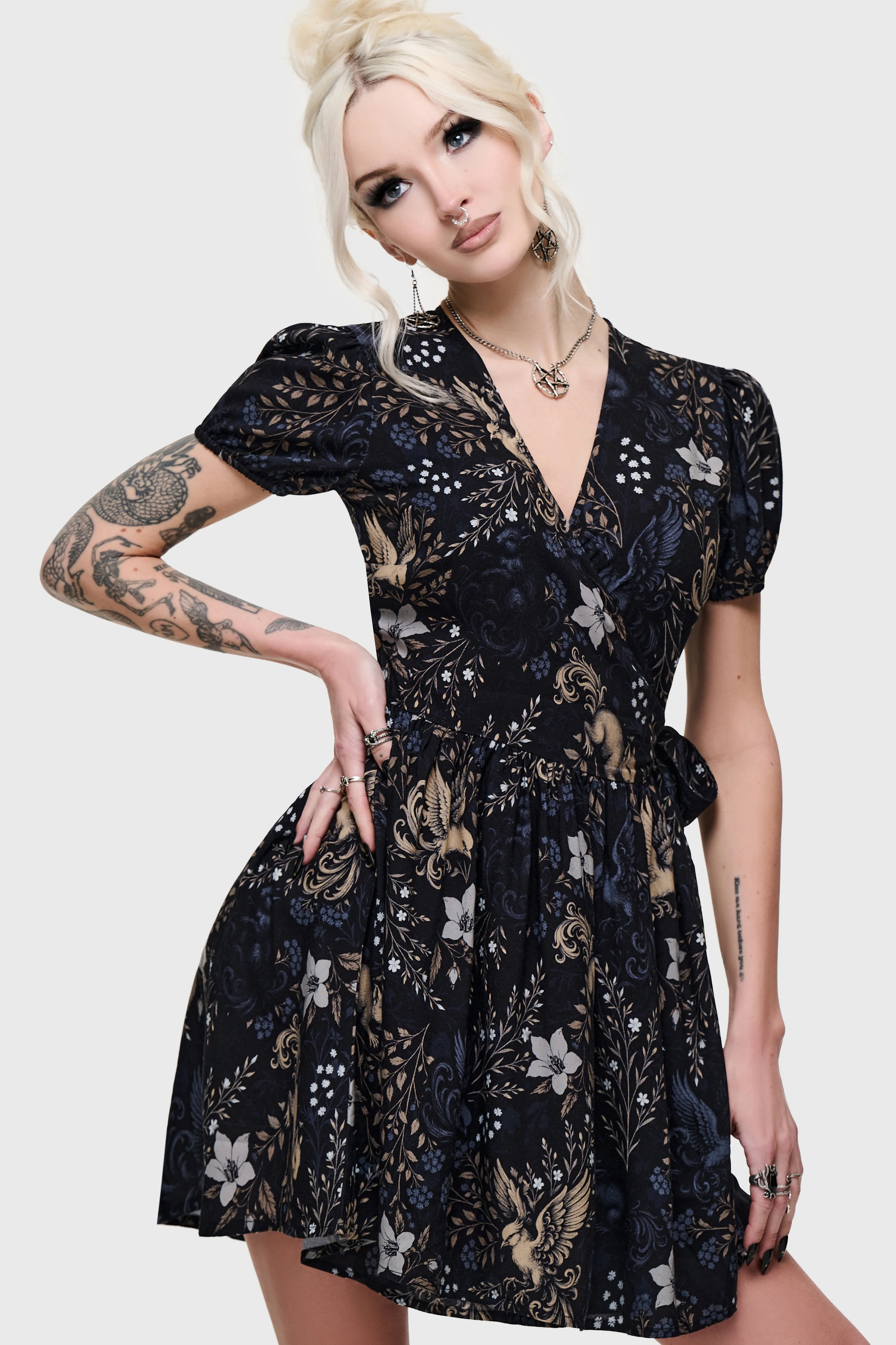 Midnight Garden Mini Dress - Image 4