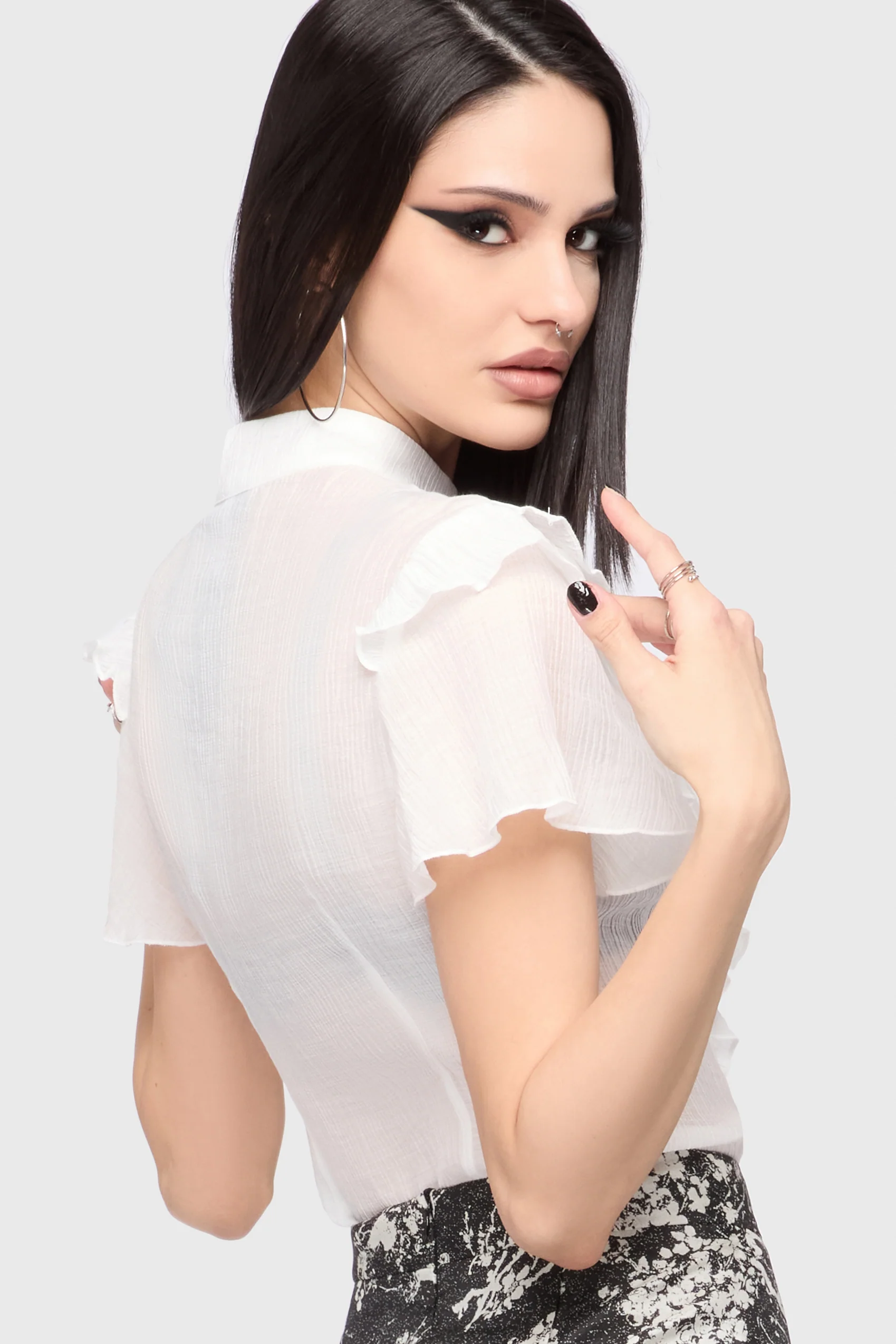 Midnight Vale Ruffle Blouse - Image 2