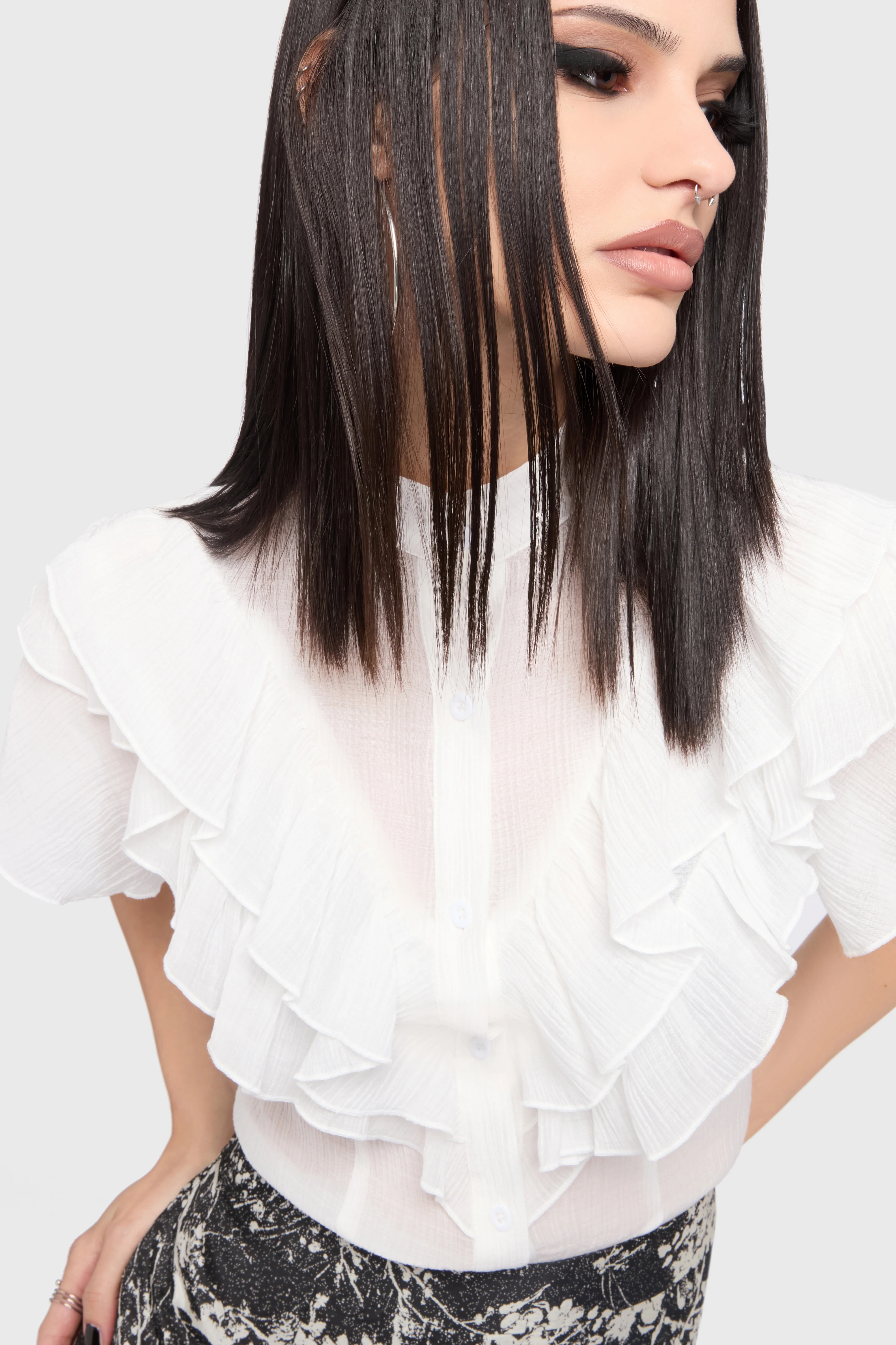 Midnight Vale Ruffle Blouse - Image 3