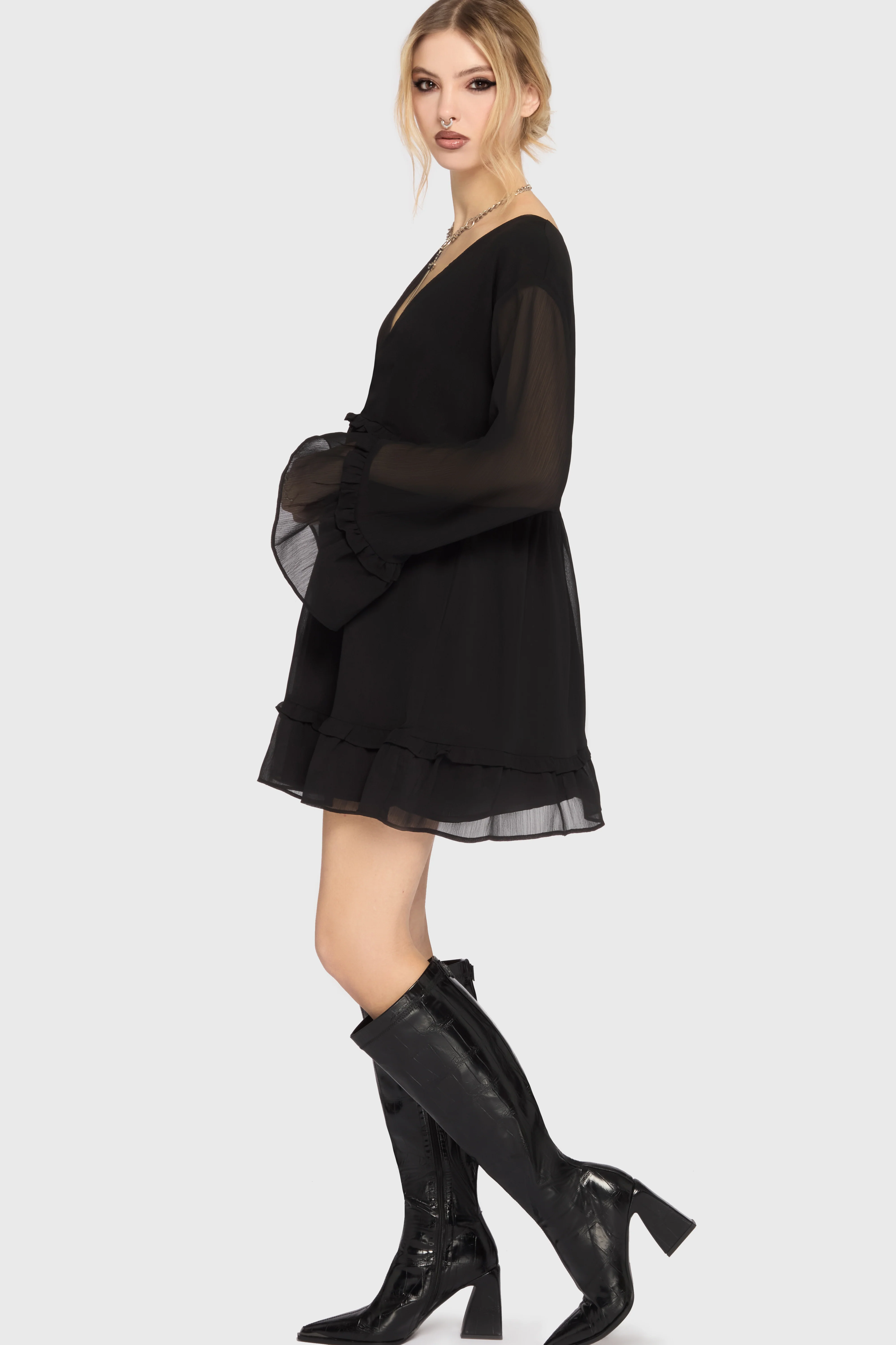 Seraph In Ash Mini Dress [BLACK] - Image 3