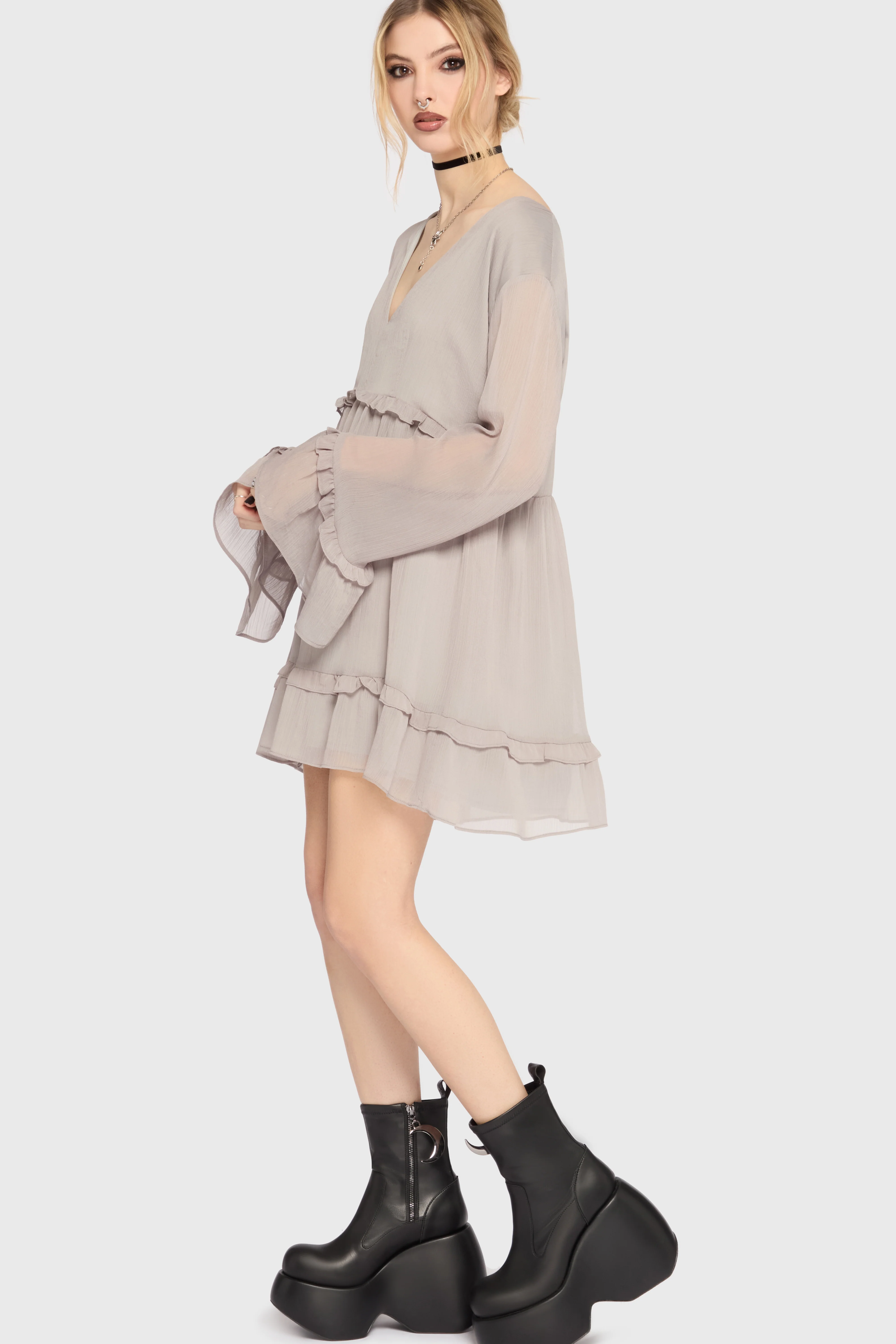 Seraph In Ash Mini Dress [GREY] - Image 4