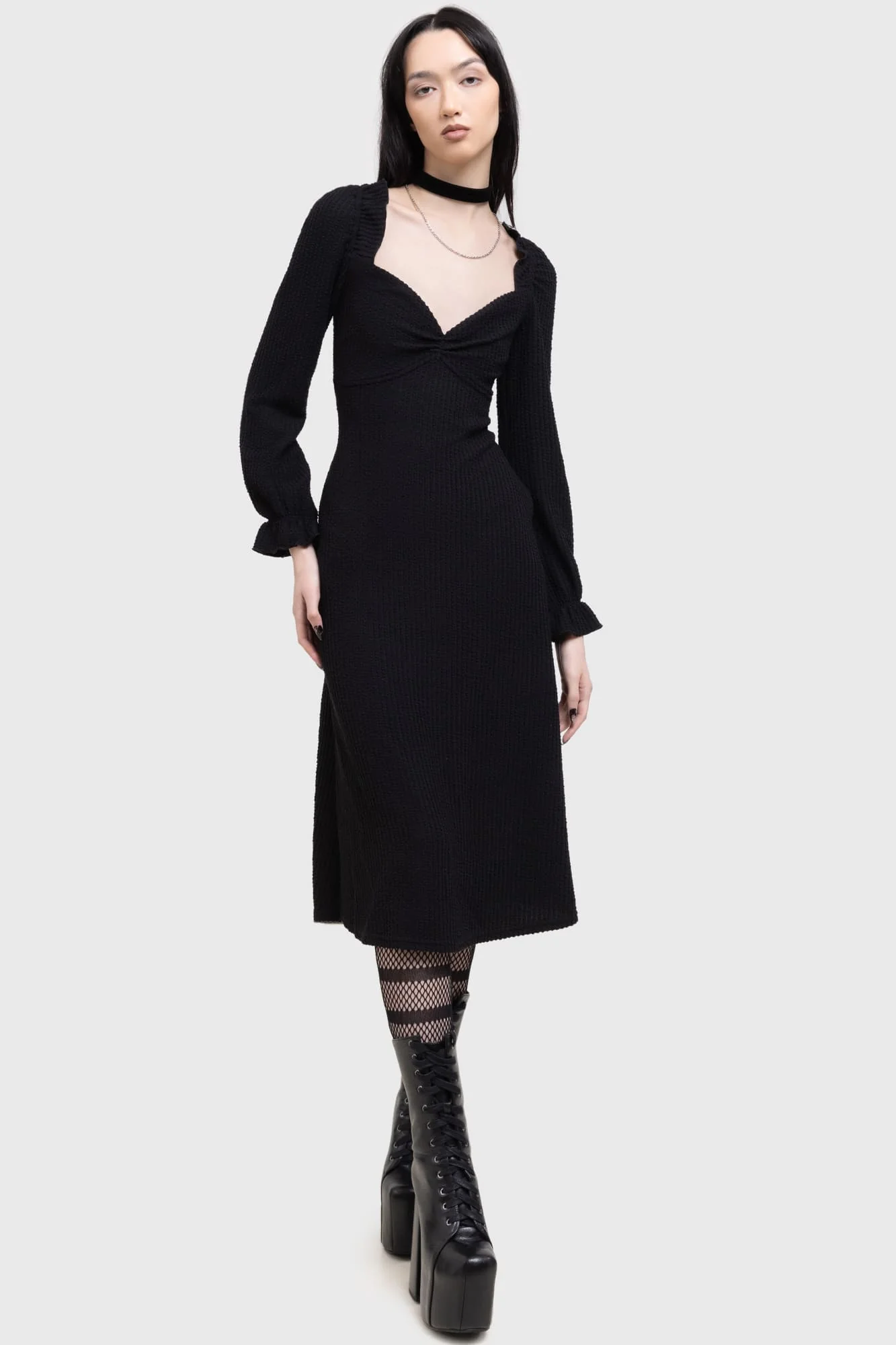 Shadow Weave Midi Dress