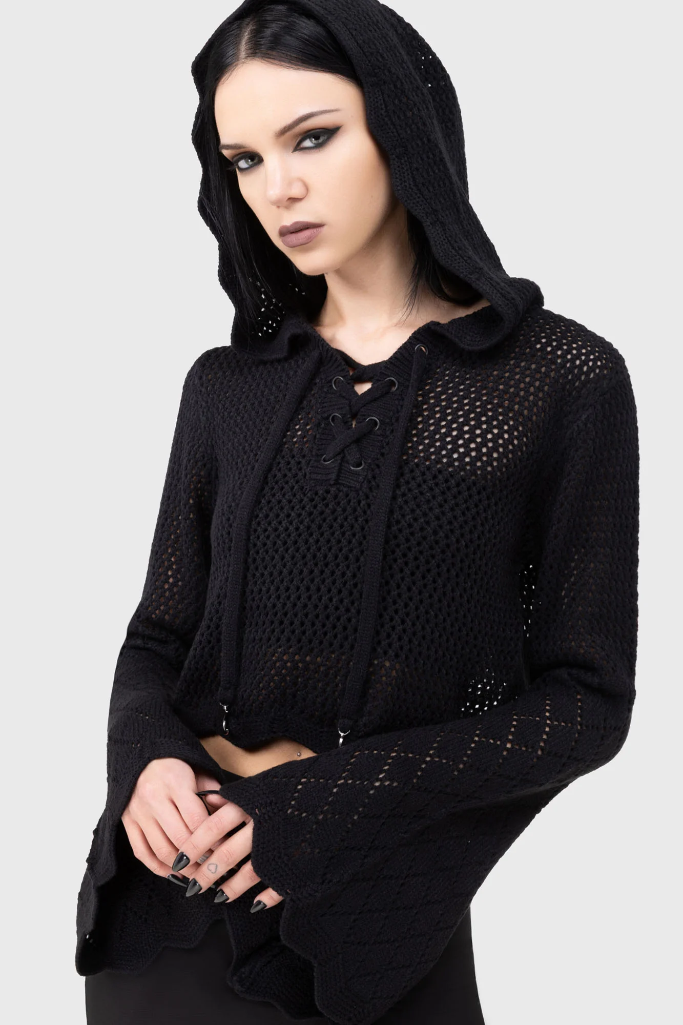Shadow Witch Hooded Knit Sweater - Image 2