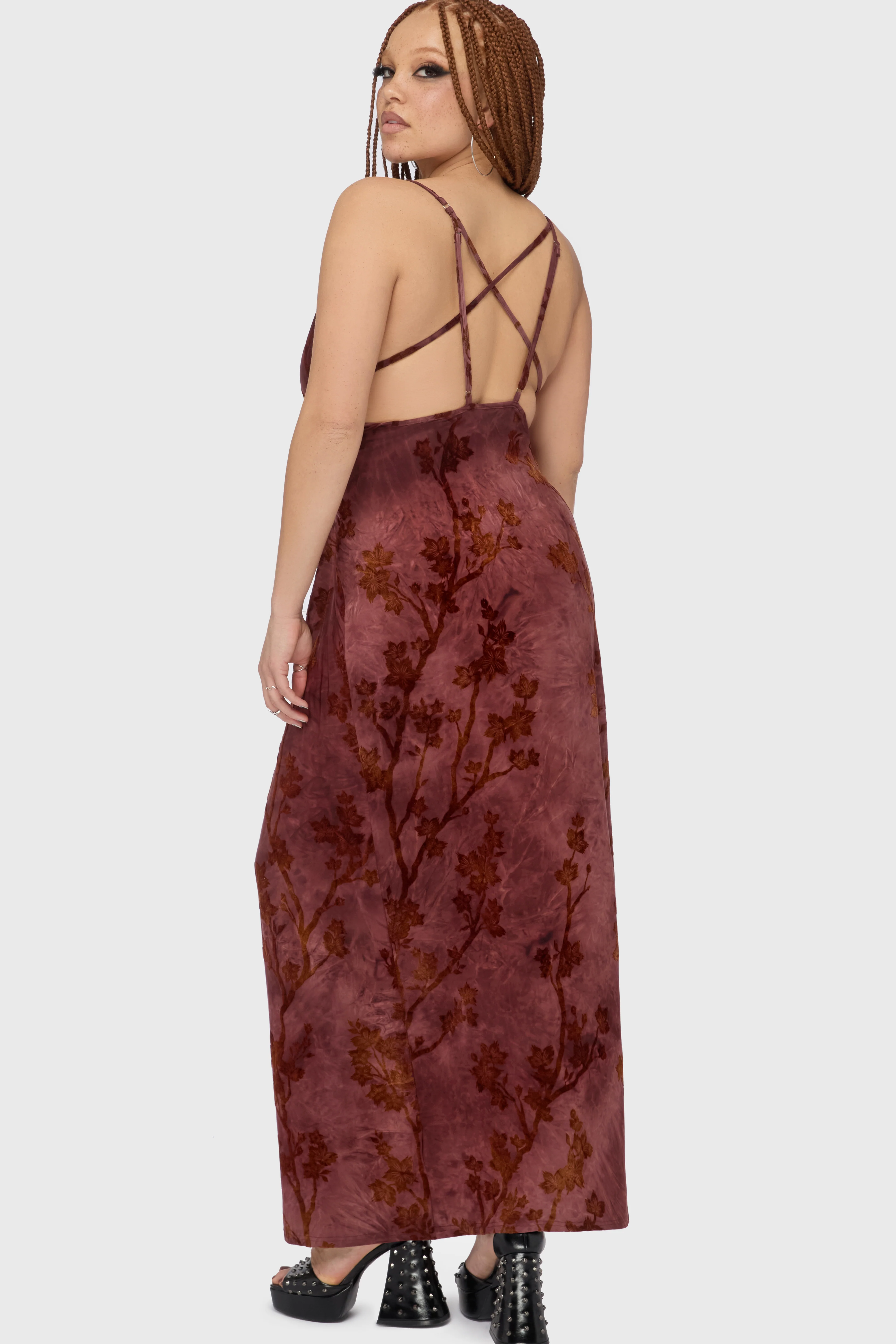 Twilight Viper Flocked Maxi Dress - Image 5